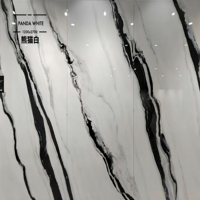 9MM Modern Minimalist Panda White Stone Slab For Flooring Stairs