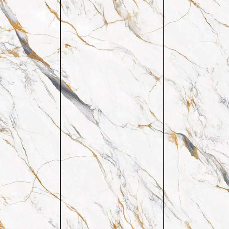 9MM Sintered Stone Tiles Carved Fish Maw Gold Artificial Polished Stone Slabs