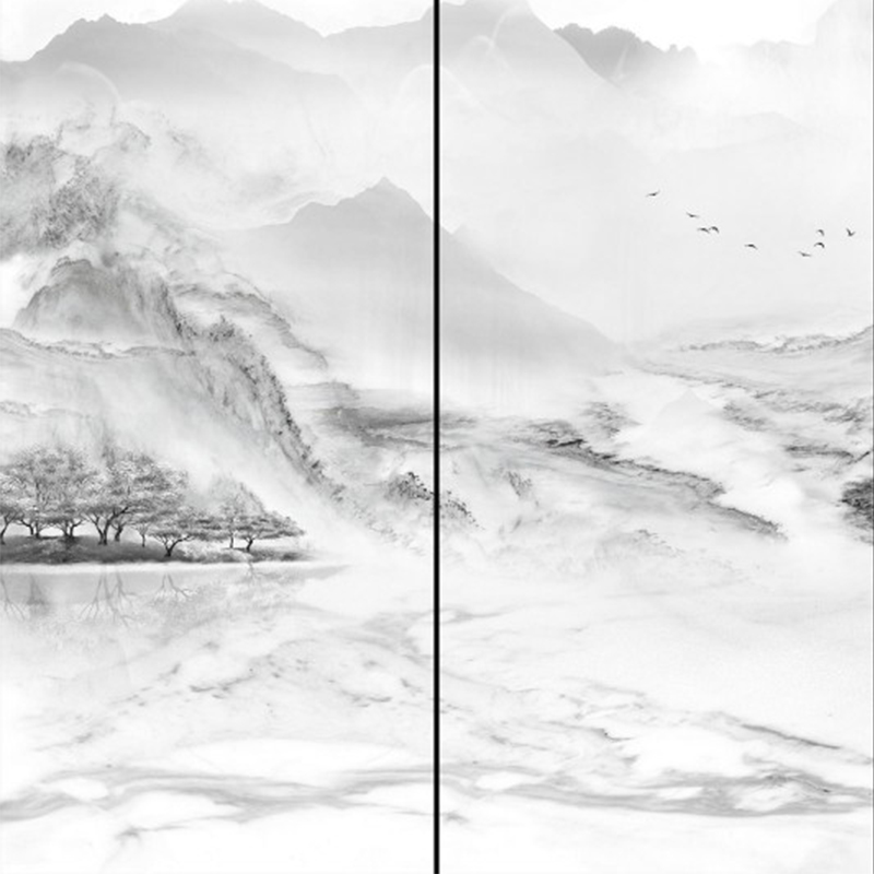 9MM Ink Painting Artificial Chinese Sintered Stone for Wall Background