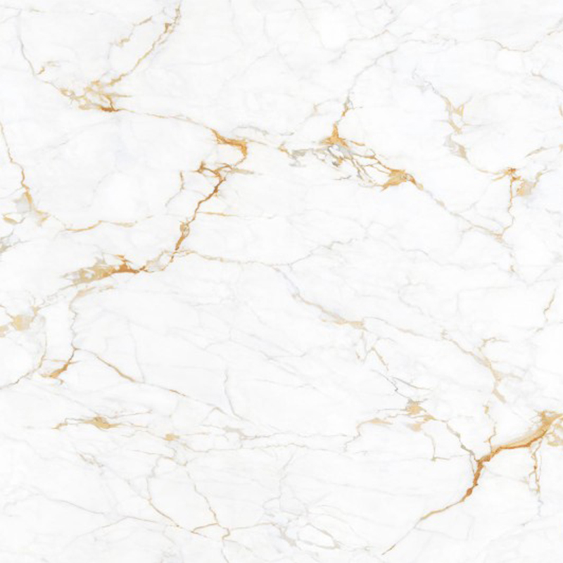 9MM Carrara Gold Gold Grain on White Background Sintered Stone Porcelain Slab 