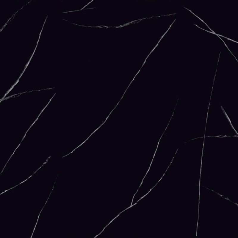 9MM Black and White Root Sintered Stone Polished Slab for Kitchen Countertop