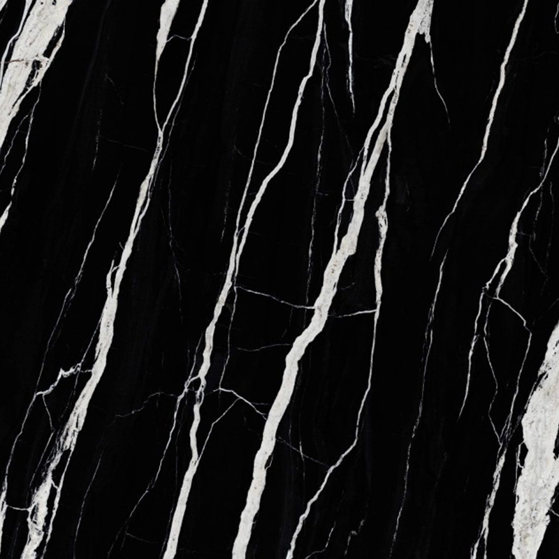 9MM Fossil Black Sintered Stone Polished Slabs Indoor Decorative