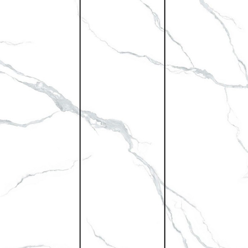 9MM Snow White Sintered Stone Polished Slab Living Room Wall Tiles 