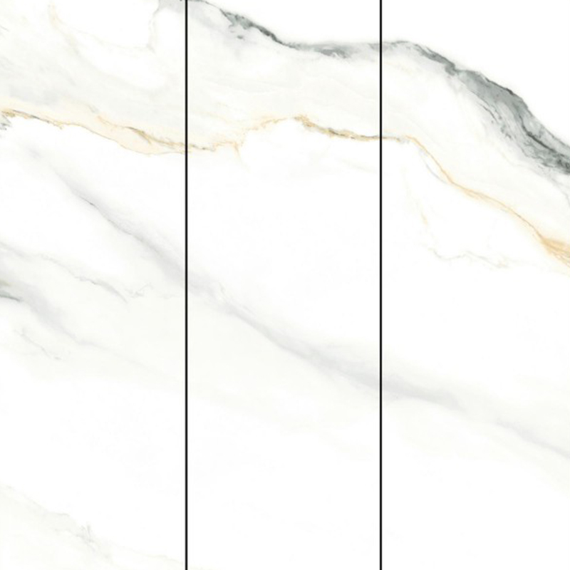 9MM Gold Grain on White Background Sintered Stone Porcelain Slab 