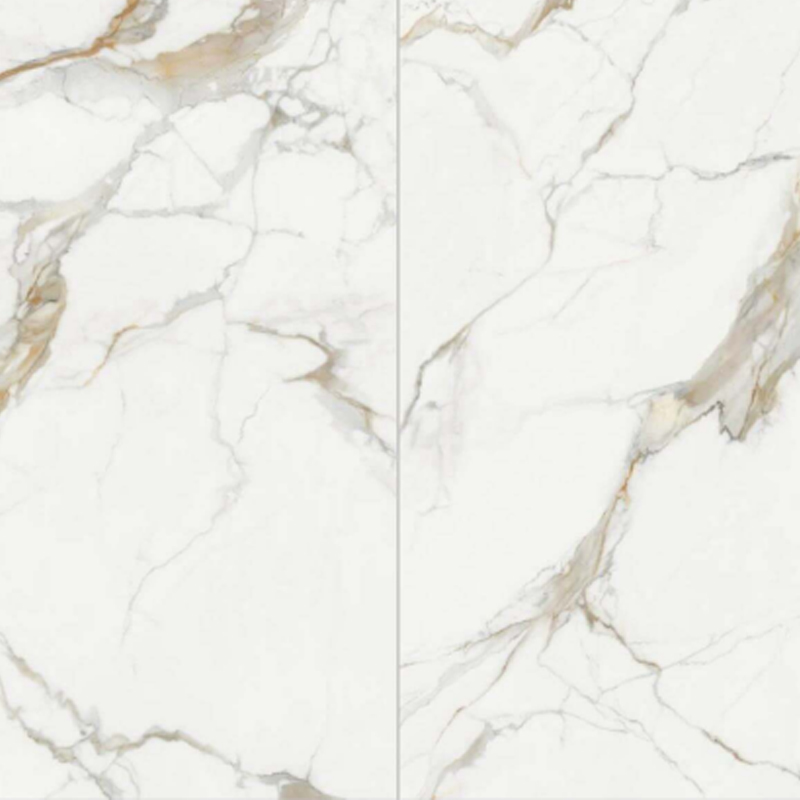 9MM Golden Thread White Sintered Stone Countertop Floor Home Decoration