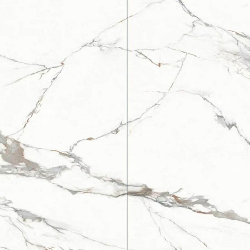 9MM Bergamo White Sintered Stone Polished Slab Living Room Wall Tiles 