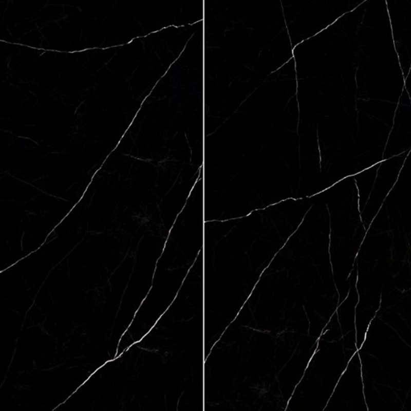 9MM Black and White Root Sintered Stone Polished Slab for Kitchen Countertop