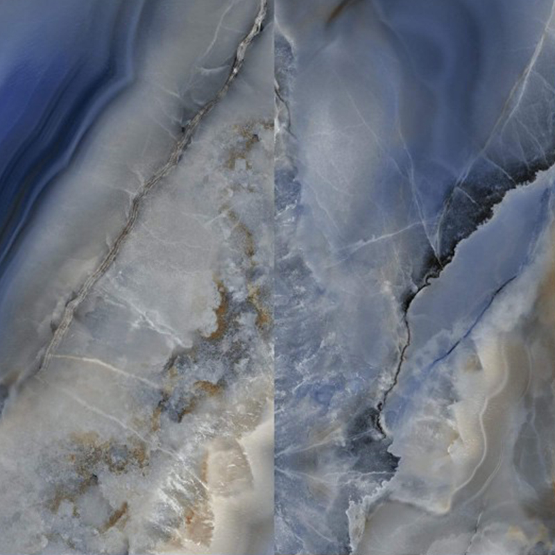 9MM Blue Jade Sintered Stone Slab Villa Countertop Wall Living Room