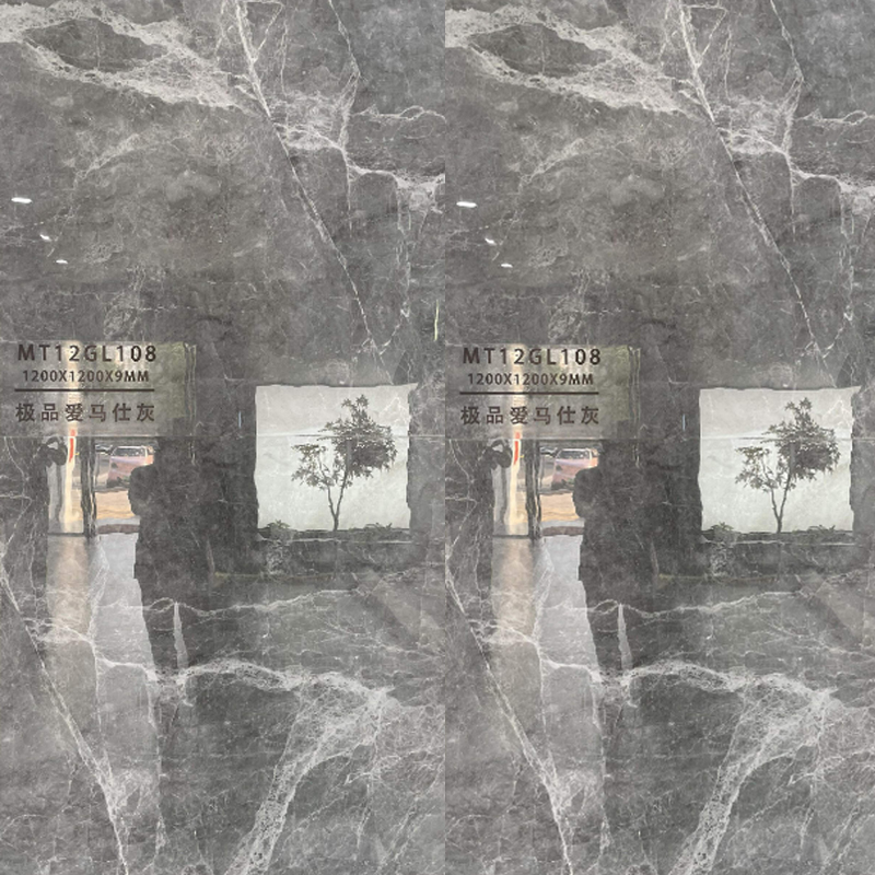 9MM Hermes Grey Sintered Stone Slab for Dining Table Floor