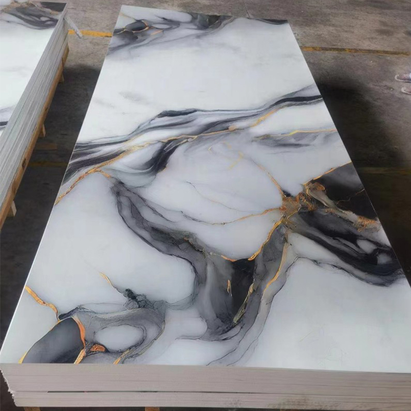2.5mm UV Panel High Glossy Pvc Marble Sheet 3D Printed Design