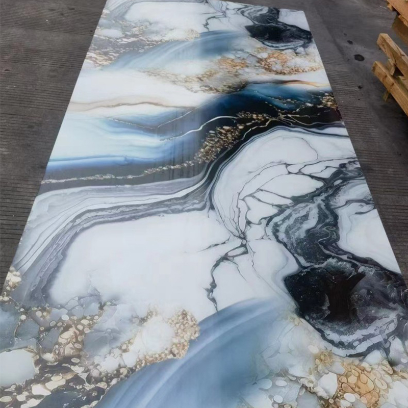 2.5mm UV Panel High Glossy Pvc Marble Sheet 3D Printed Design