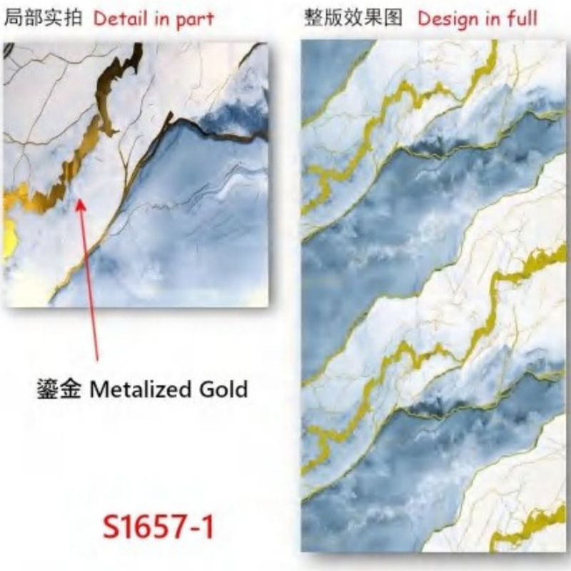 2.5mm Waterproof PVC Sheet UV Marble Board Gilded Series Interior Walls Ceilings Decoration