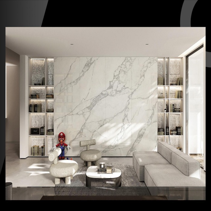 3MM Good Price Blanc Snow White Marble Stone Floor Tile Wall Tile