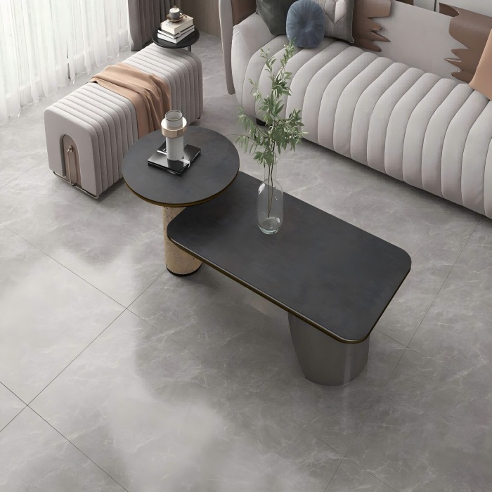 3MM Eiffel Dark Gray Slab Cut To Size Tiles For Luxury Decoration