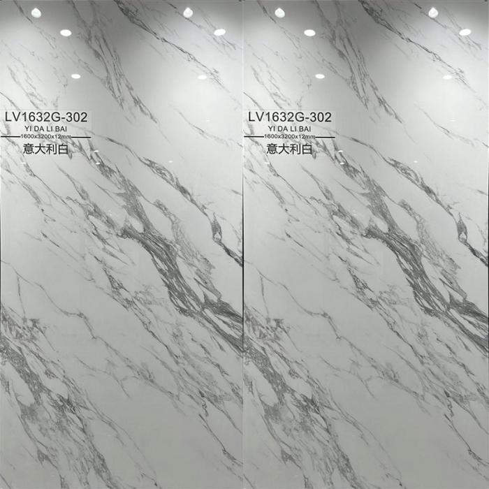 New 1600x3200mm Large Size Porcelain Slab Tile 12mm Italian White Sintered Stone