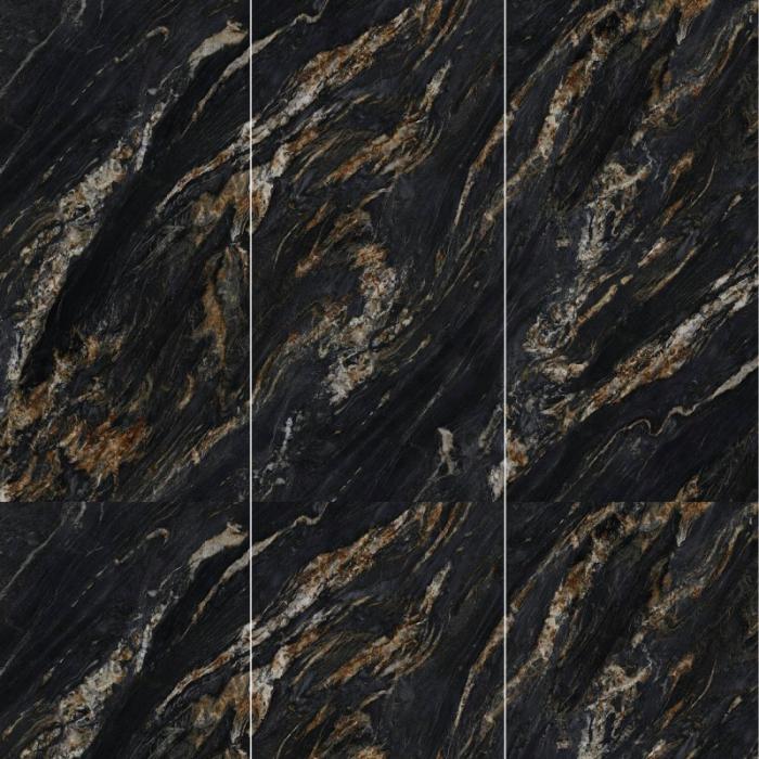 Wall Cladding Black with Golden Vein Sintered Stone Honed Slab