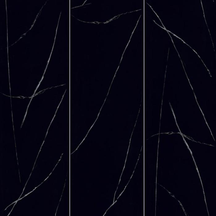 9MM Black and White Root Sintered Stone Honed Surface Slab for Wall Background
