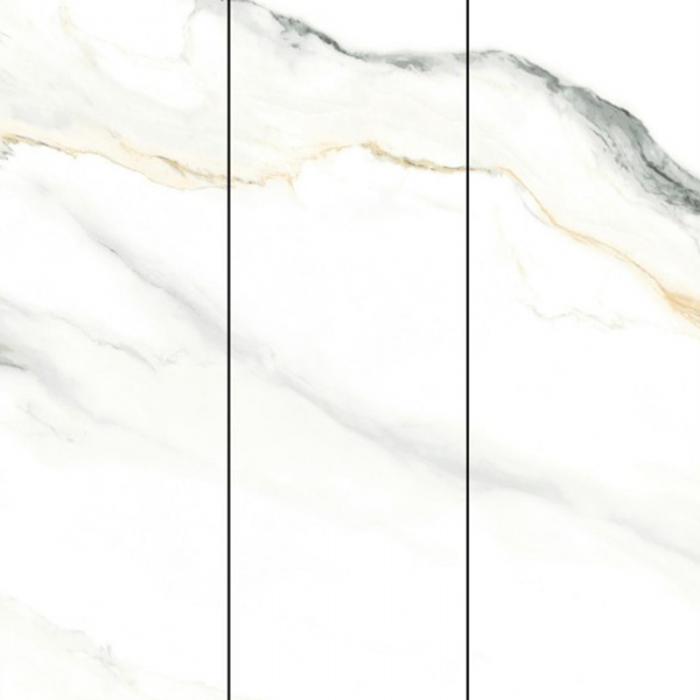 9MM Gold Grain on White Background Sintered Stone Porcelain Slab 