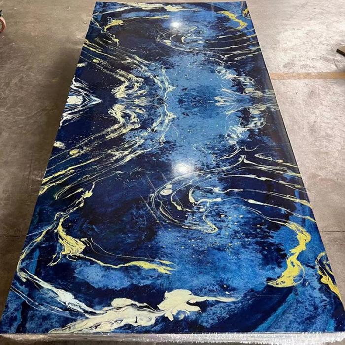 2.5mm UV Panel High Glossy Pvc Marble Sheet 3D Printed Design
